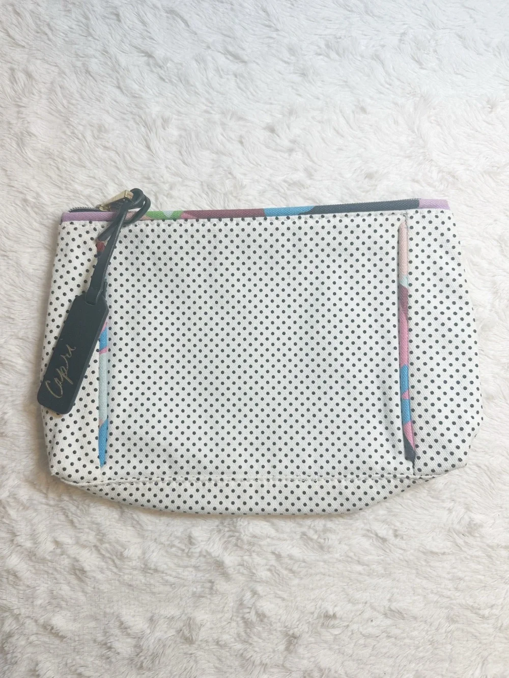 Estée Lauder Capri White Polka Dot Cosmetic Case